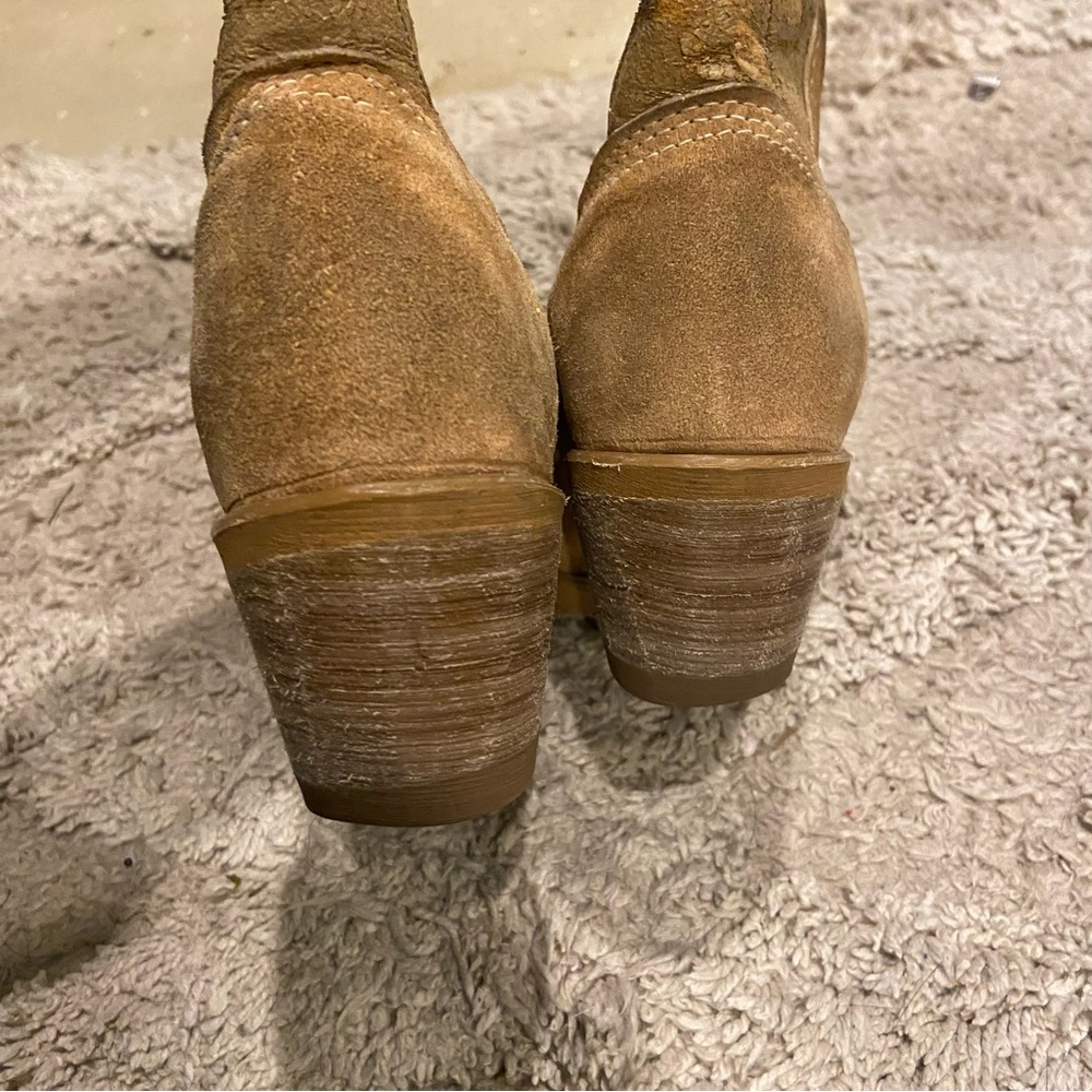 Vintage Dingo x Acme Women's Leather Cowboy Boots in tan size 7 narrow - Picture 9 of 9